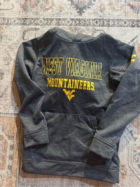 Tumi Kids Gray Pullover Sweatshirt with Yellow West Virginia Mountaineers Print